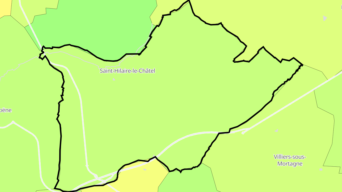 Carte des prix de l'immobilier Saint-Hilaire-le-Châtel
