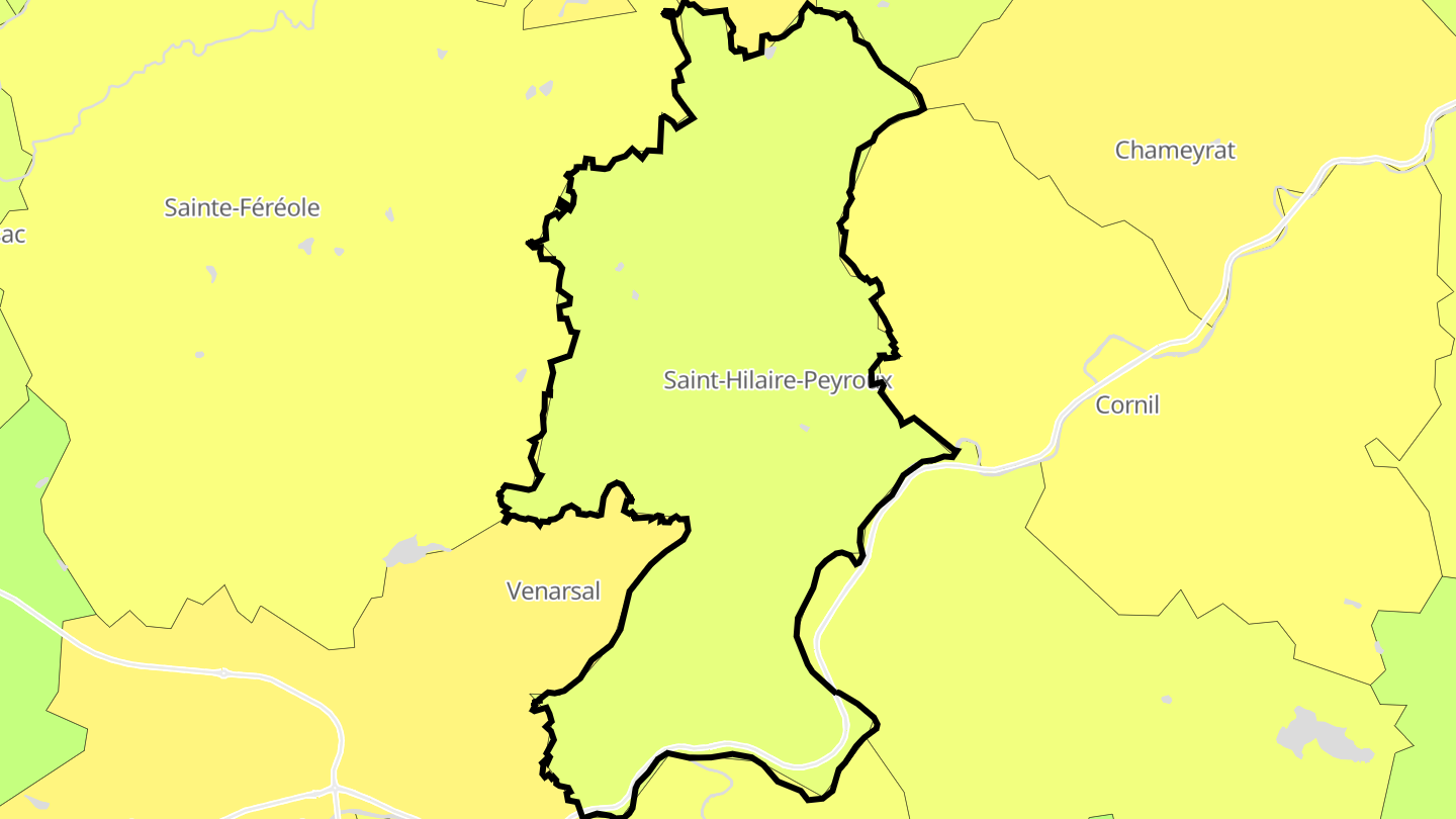 Carte des prix de l'immobilier Saint-Hilaire-Peyroux