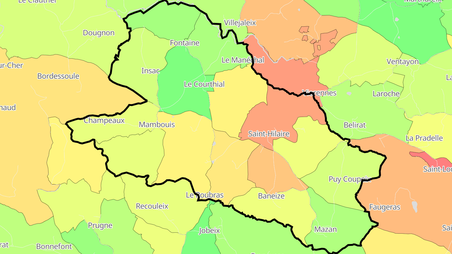Carte des prix de l'immobilier Saint-Hilaire