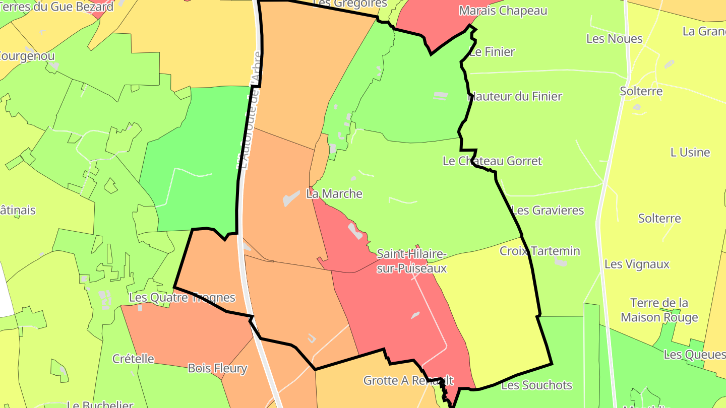 Carte des prix de l'immobilier Saint-Hilaire-sur-Puiseaux