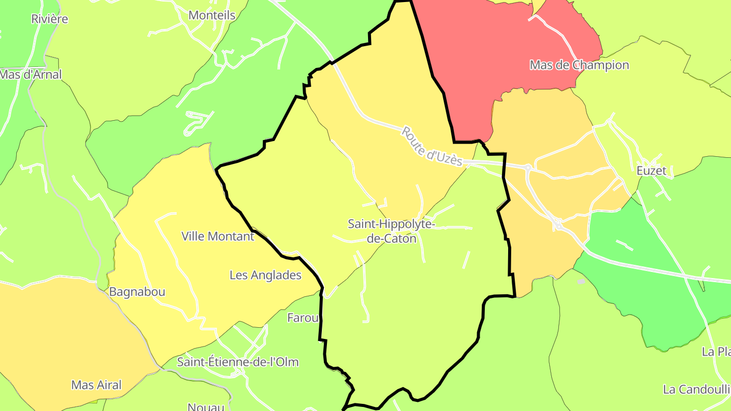 Carte des prix de l'immobilier Saint-Hippolyte-de-Caton