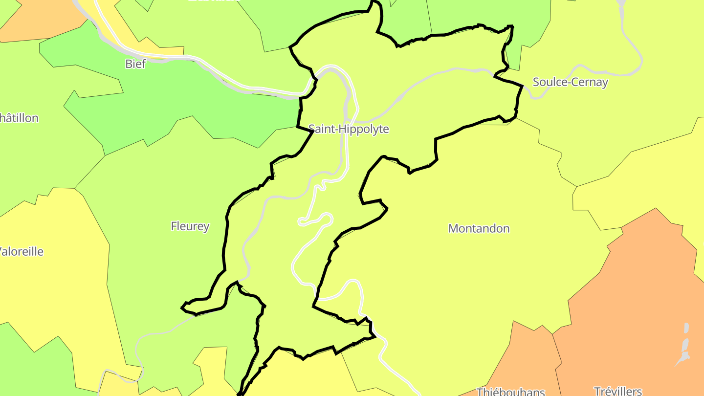 Carte des prix de l'immobilier Saint-Hippolyte