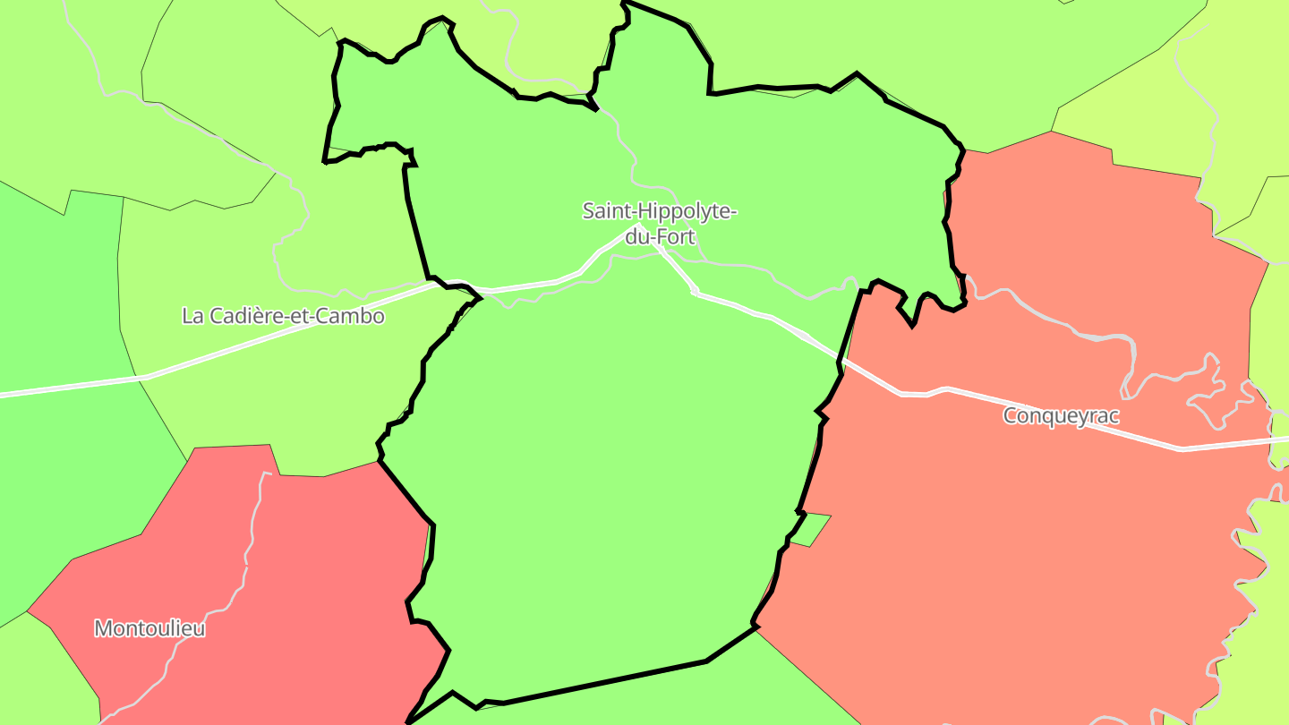 Carte des prix de l'immobilier Saint-Hippolyte-du-Fort