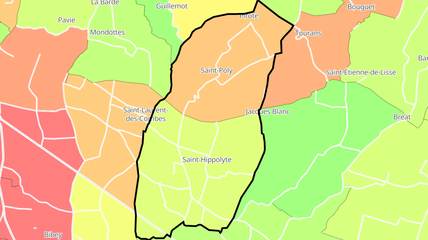 Carte des prix de l'immobilier Saint-Hippolyte