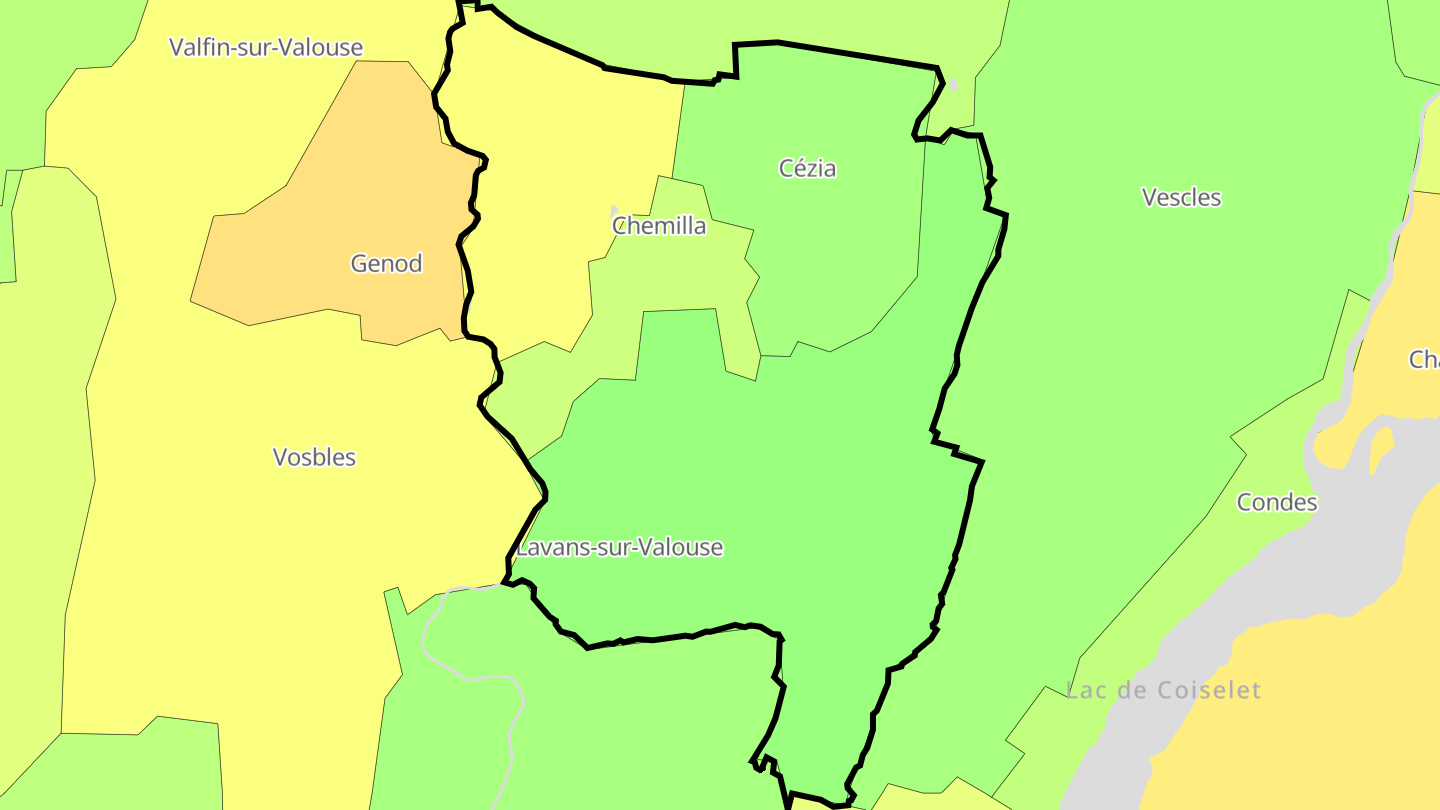 Carte des prix de l'immobilier Saint-Hymetière-sur-Valouse