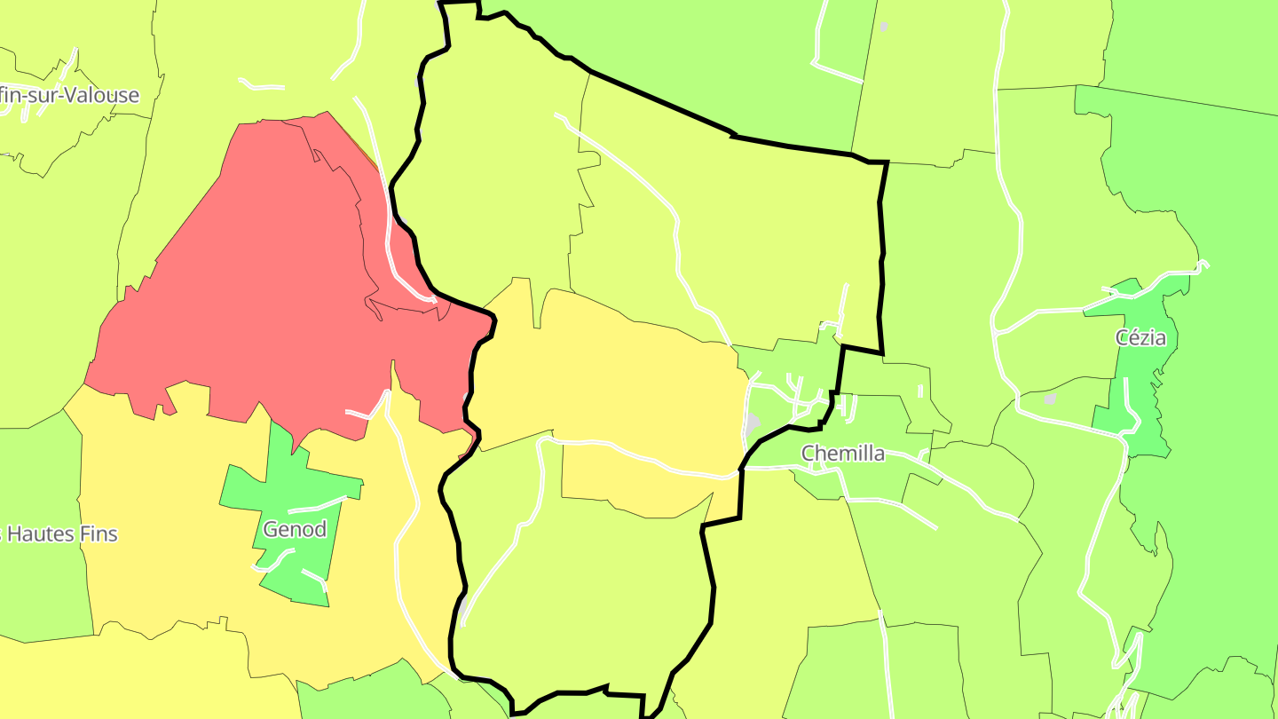 Carte des prix de l'immobilier Saint-Hymetière