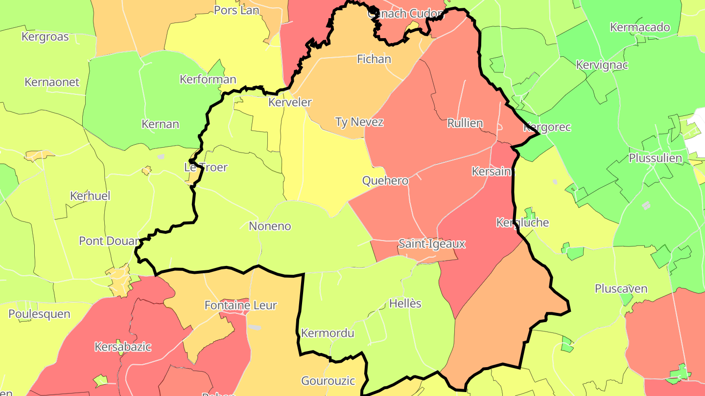 Carte des prix de l'immobilier Saint-Igeaux