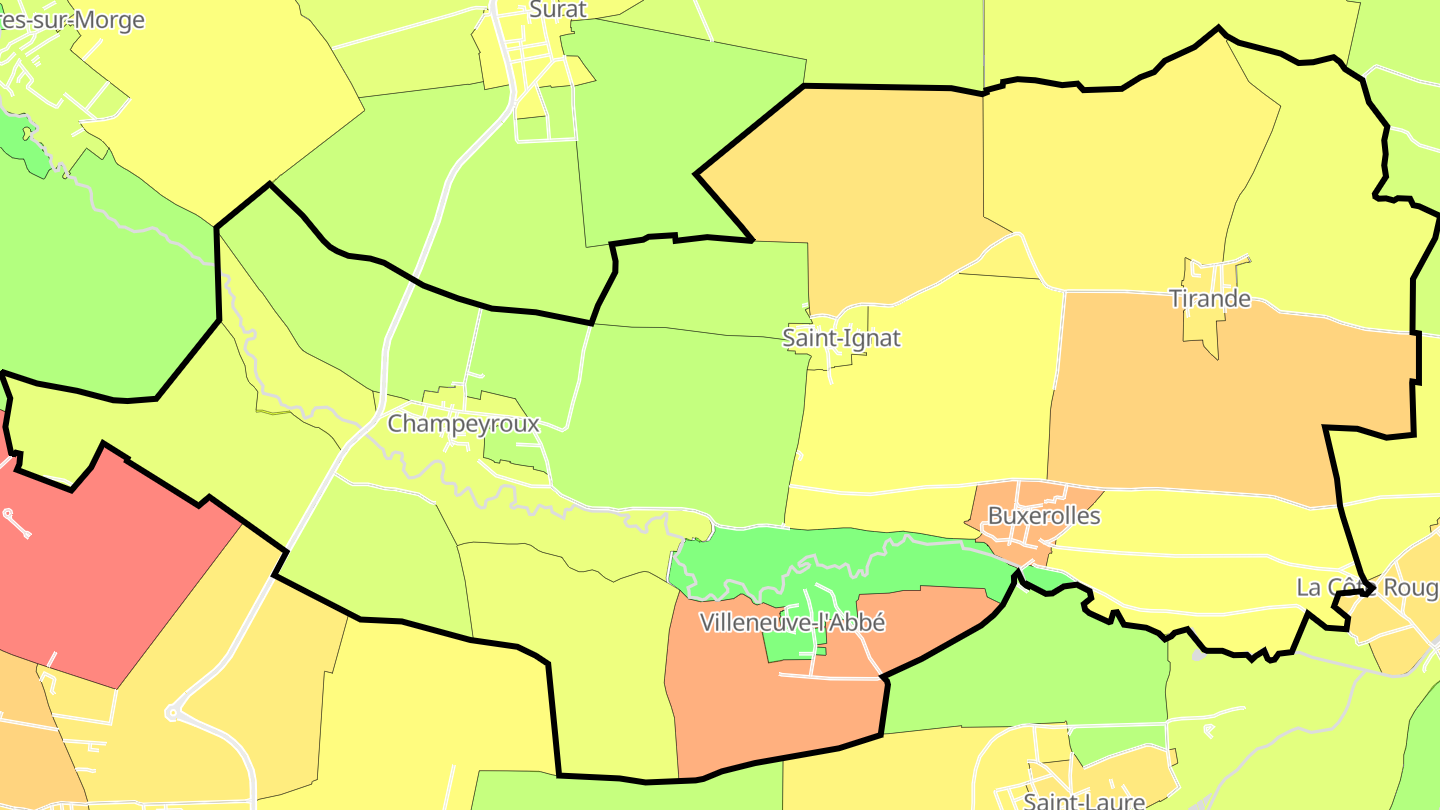 Carte des prix de l'immobilier Saint-Ignat