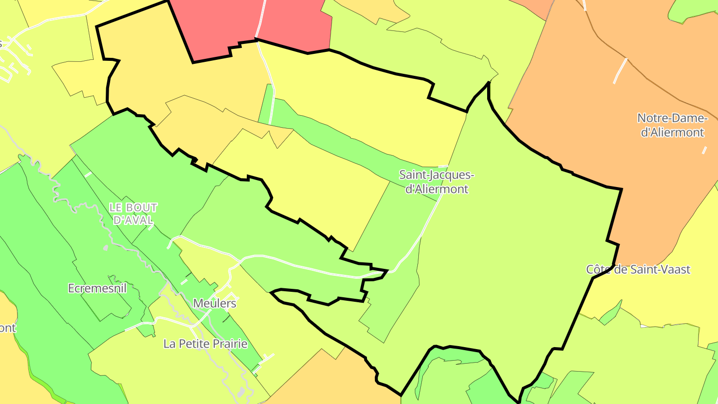 Carte des prix de l'immobilier Saint-Jacques-d'Aliermont