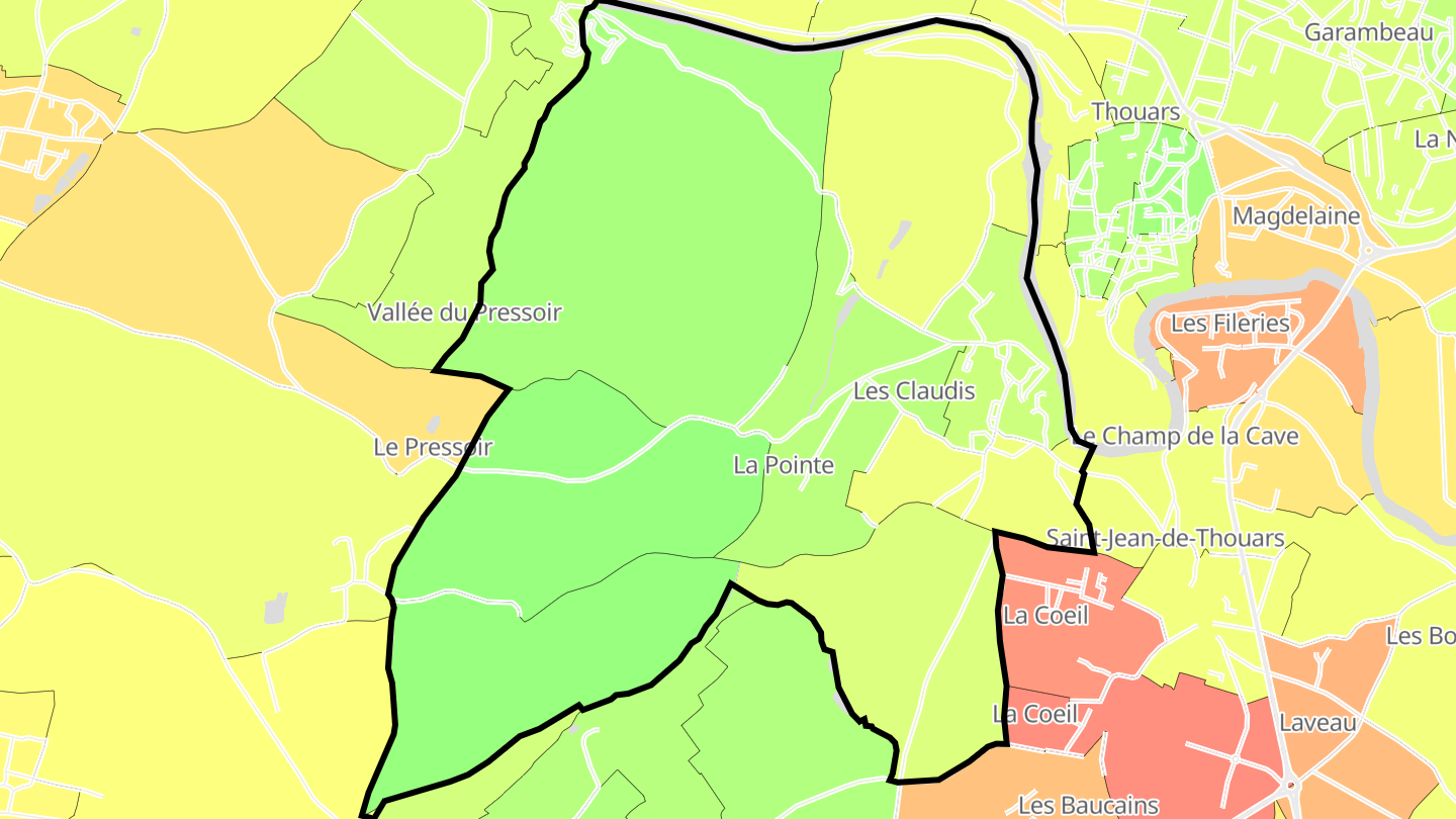 Carte des prix de l'immobilier Saint-Jacques-de-Thouars