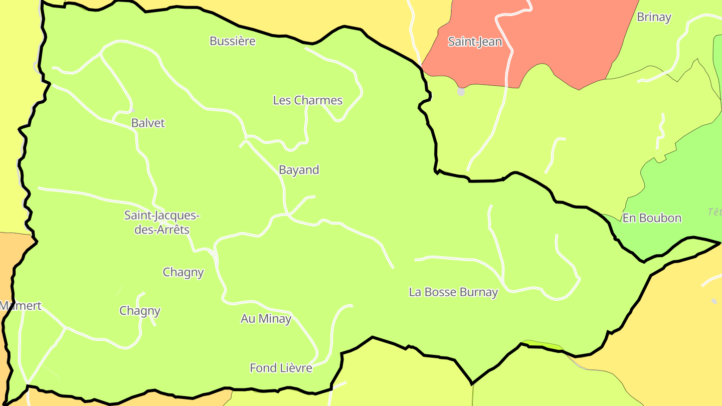 Carte des prix de l'immobilier Saint-Jacques-des-Arrêts