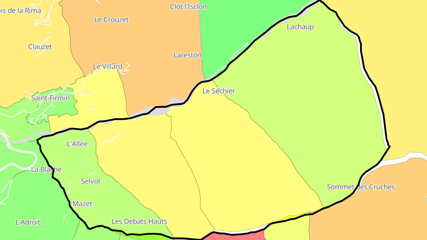 Carte des prix de l'immobilier Saint-Jacques-en-Valgodemard