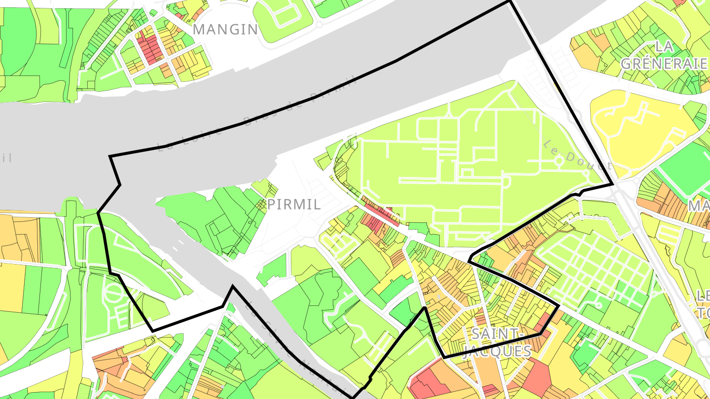Carte des prix de l'immobilier Saint-Jacques - Pirmil