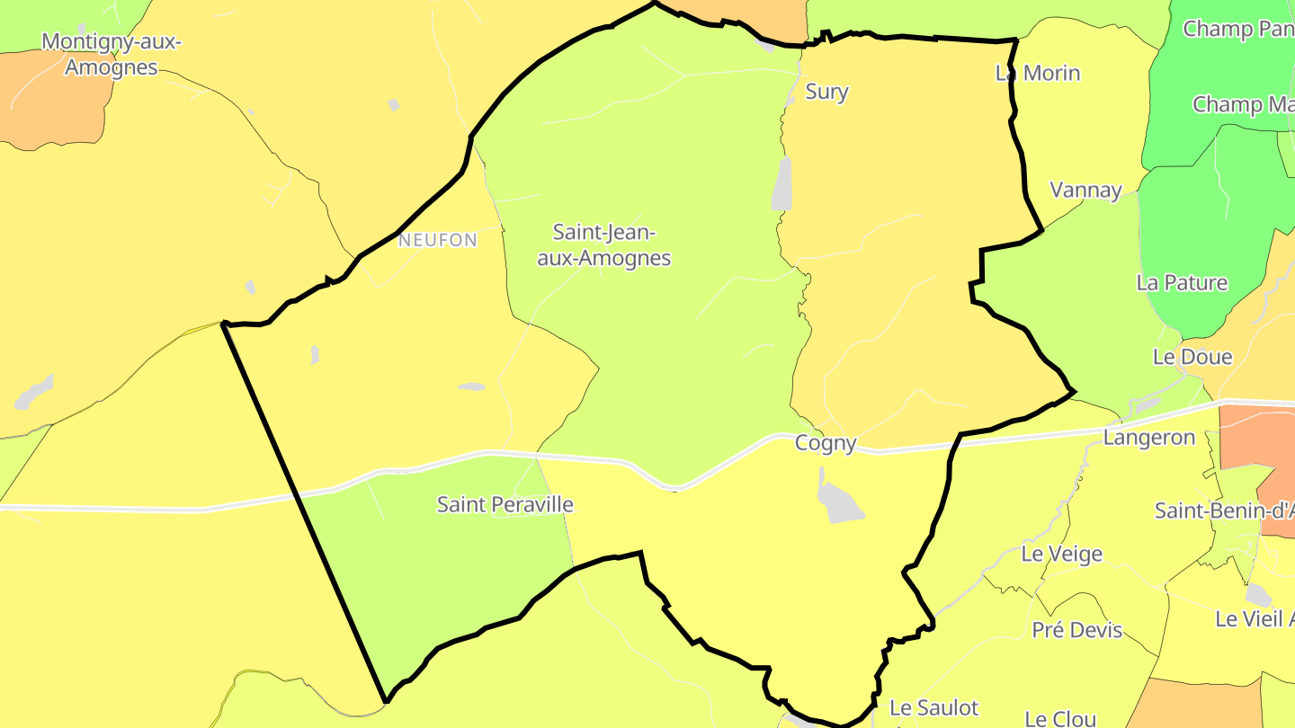 Carte des prix de l'immobilier Saint-Jean-aux-Amognes