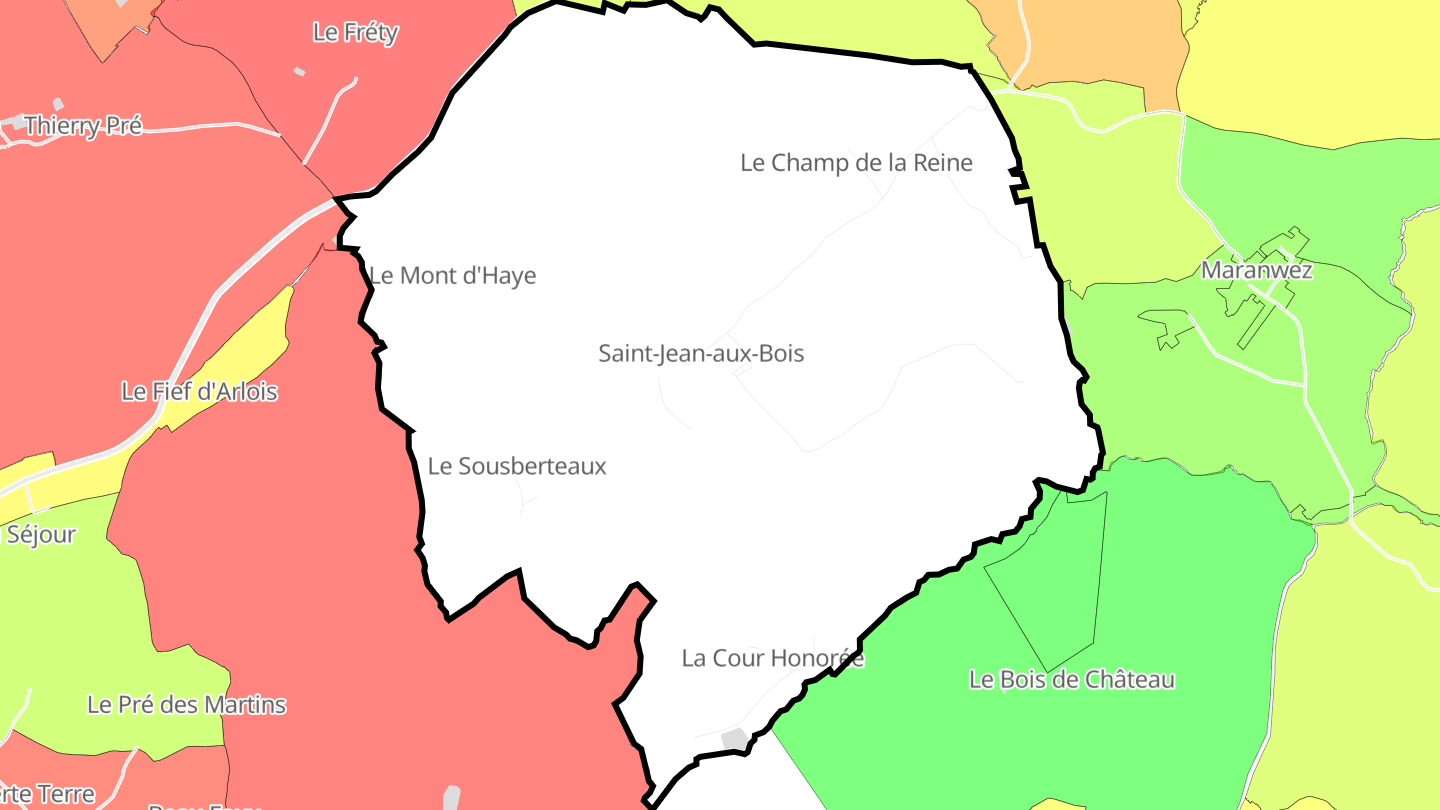 Carte des prix de l'immobilier Saint-Jean-aux-Bois