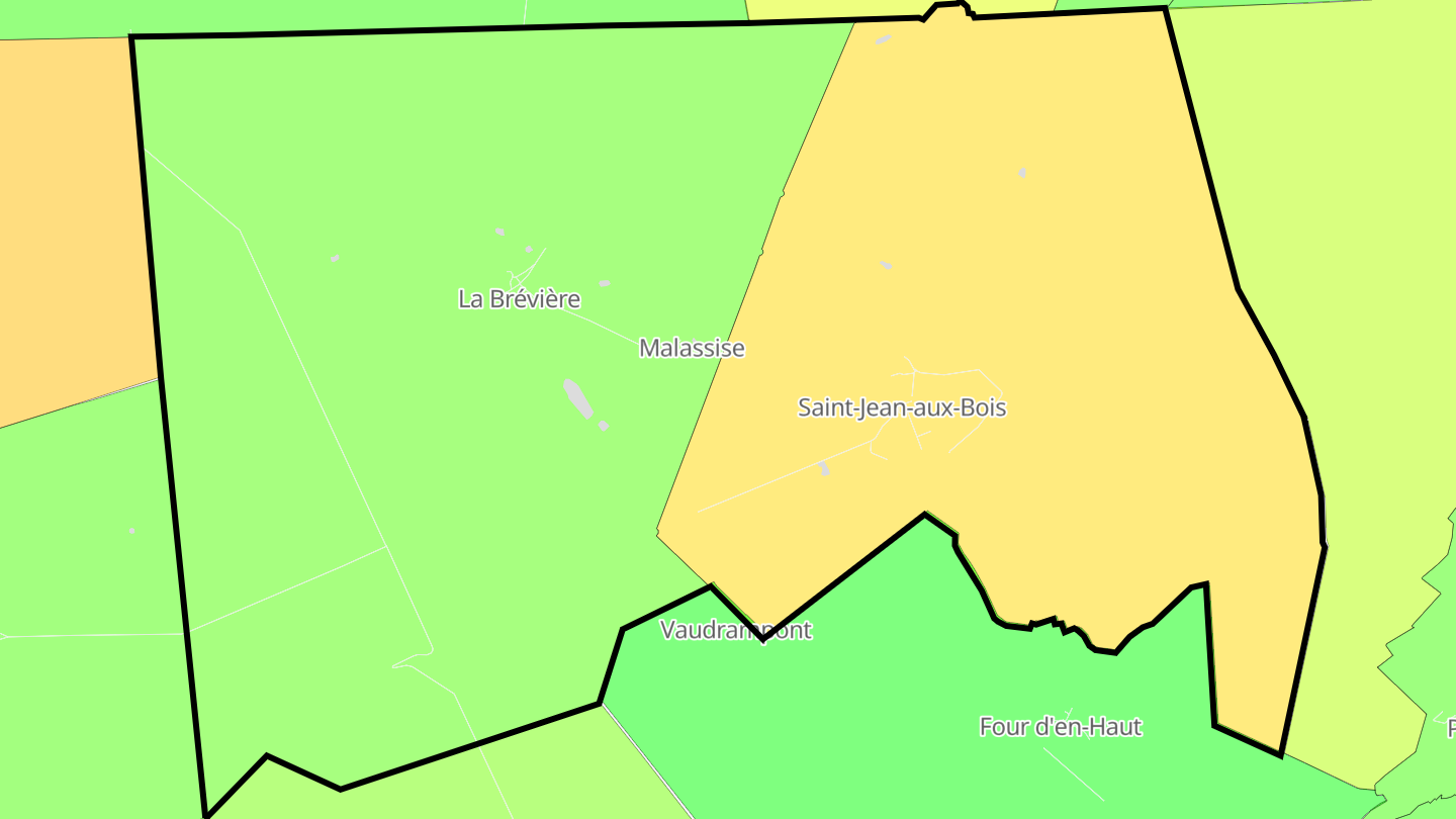 Carte des prix de l'immobilier Saint-Jean-aux-Bois
