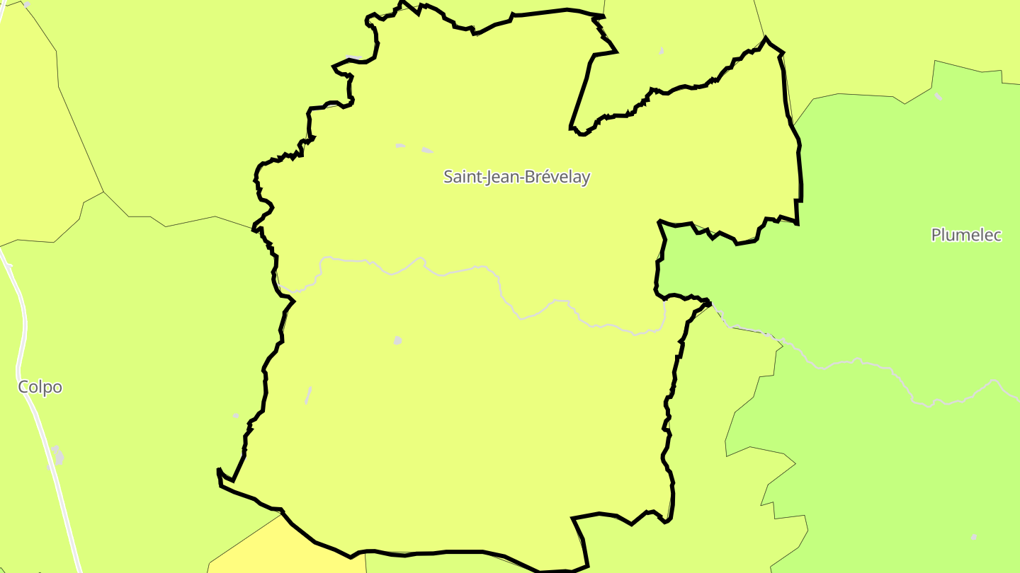 Carte des prix de l'immobilier Saint-Jean-Brévelay
