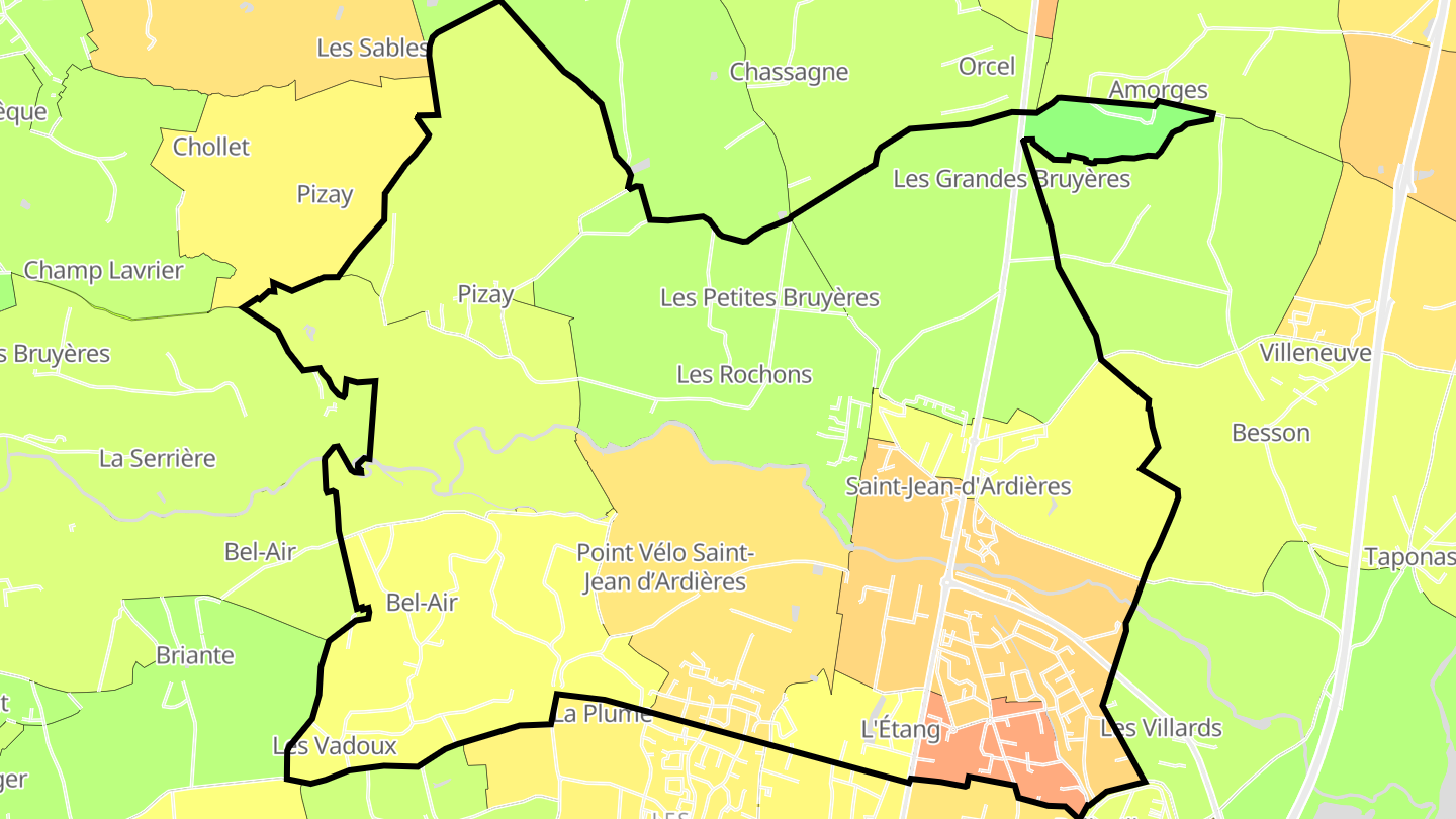 Carte des prix de l'immobilier Saint-Jean-d'Ardières