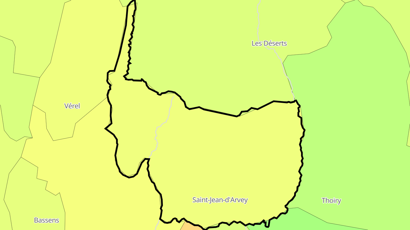 Carte des prix de l'immobilier Saint-Jean-d'Arvey