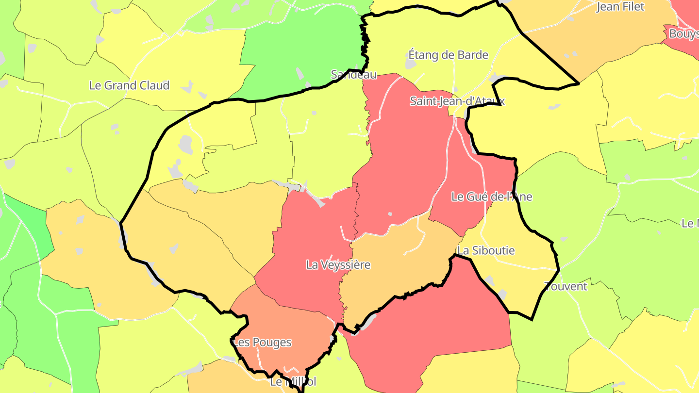 Carte des prix de l'immobilier Saint-Jean-d'Ataux