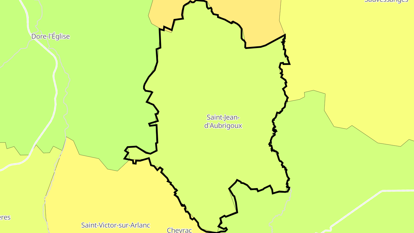 Carte des prix de l'immobilier Saint-Jean-d'Aubrigoux