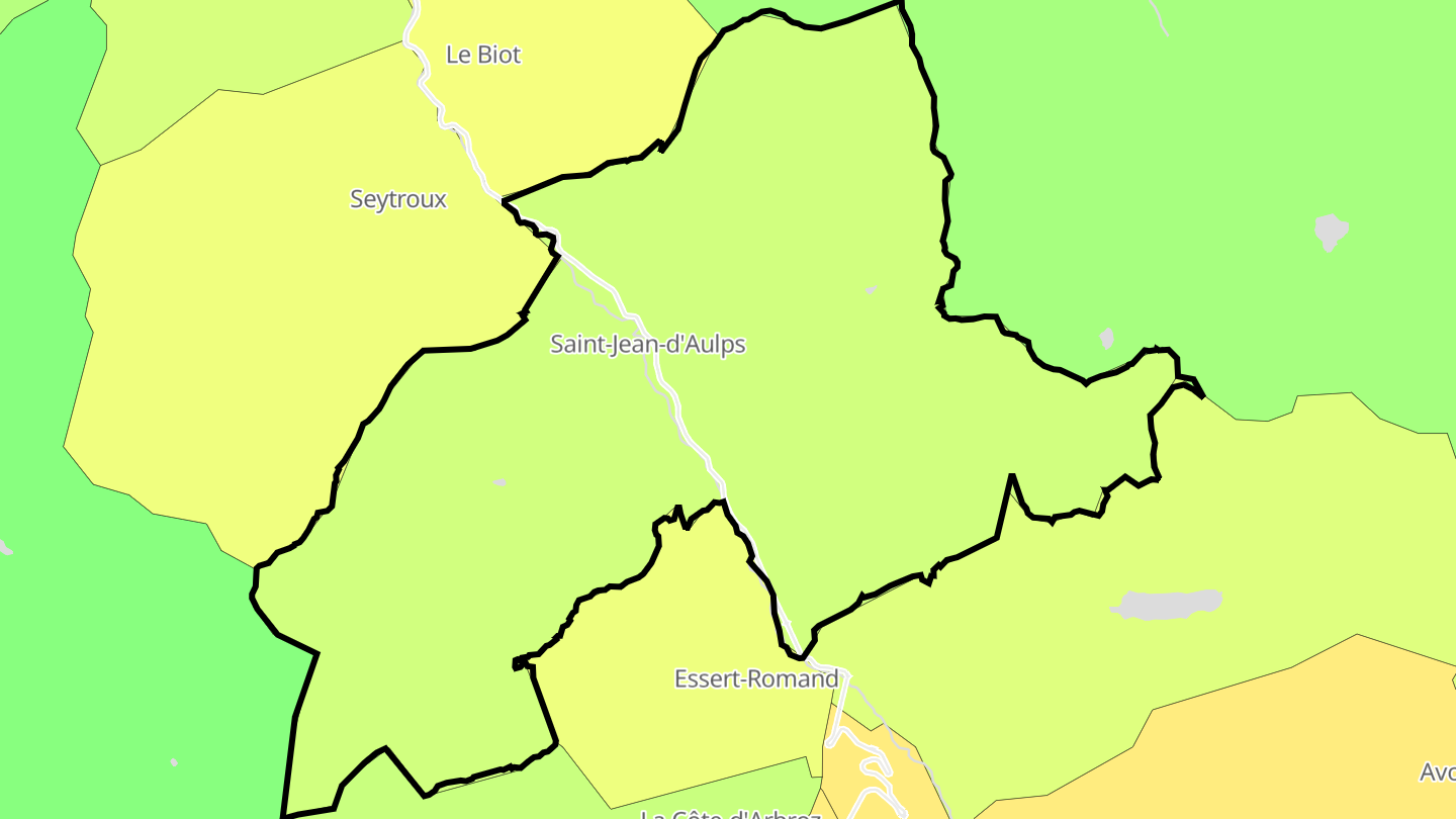 Carte des prix de l'immobilier Saint-Jean-d'Aulps