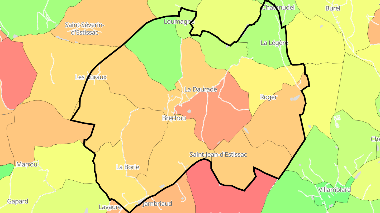 Carte des prix de l'immobilier Saint-Jean-d'Estissac
