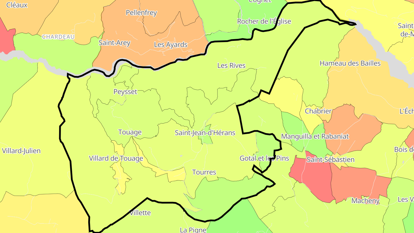 Carte des prix de l'immobilier Saint-Jean-d'Hérans