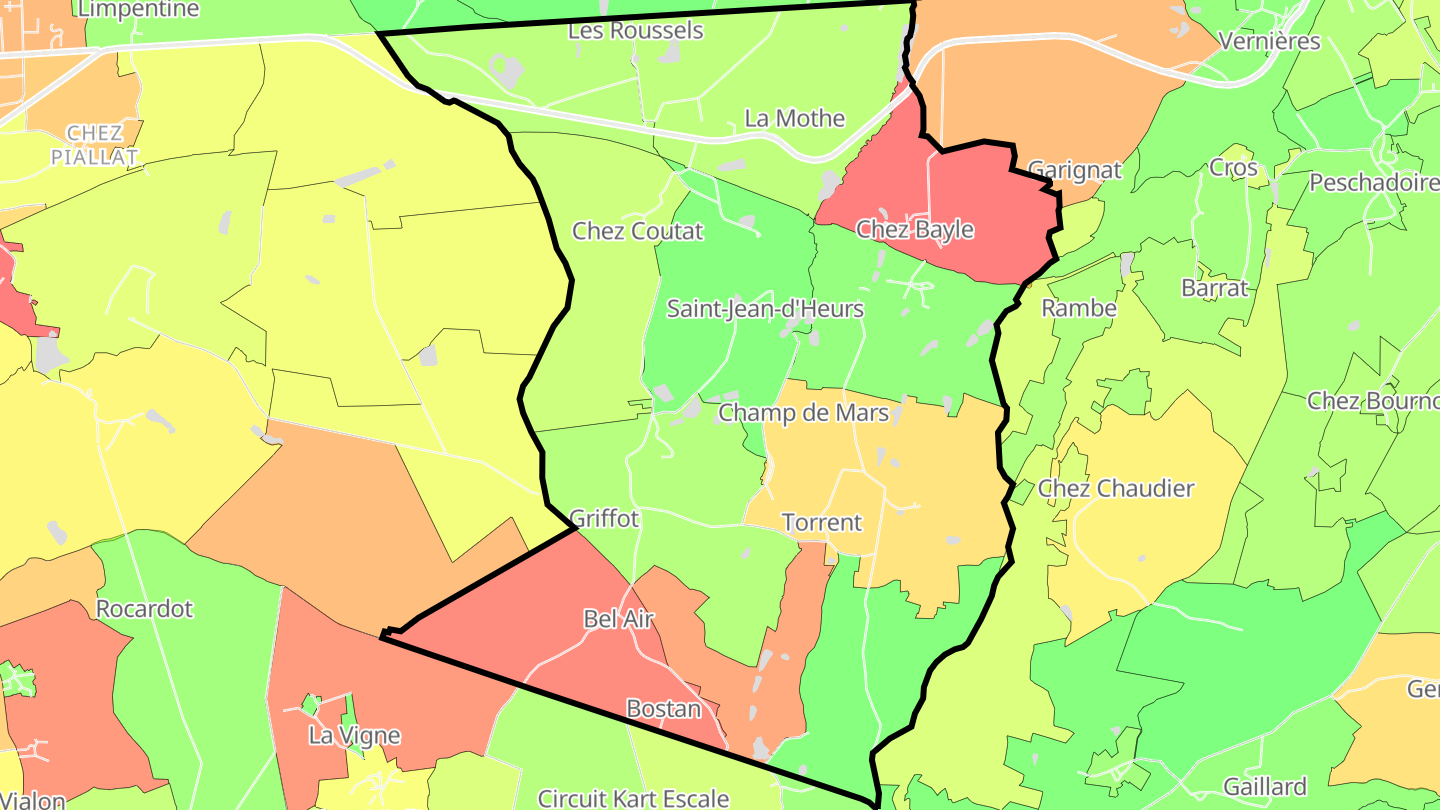 Carte des prix de l'immobilier Saint-Jean-d'Heurs
