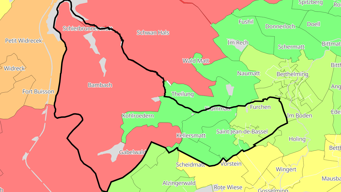 Carte des prix de l'immobilier Saint-Jean-de-Bassel