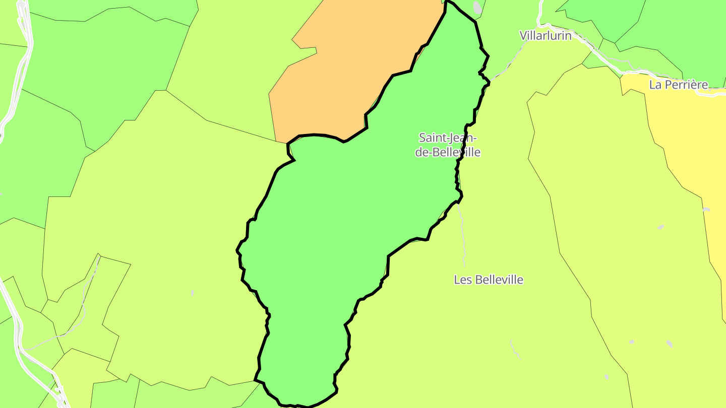Carte des prix de l'immobilier Saint-Jean-de-Belleville