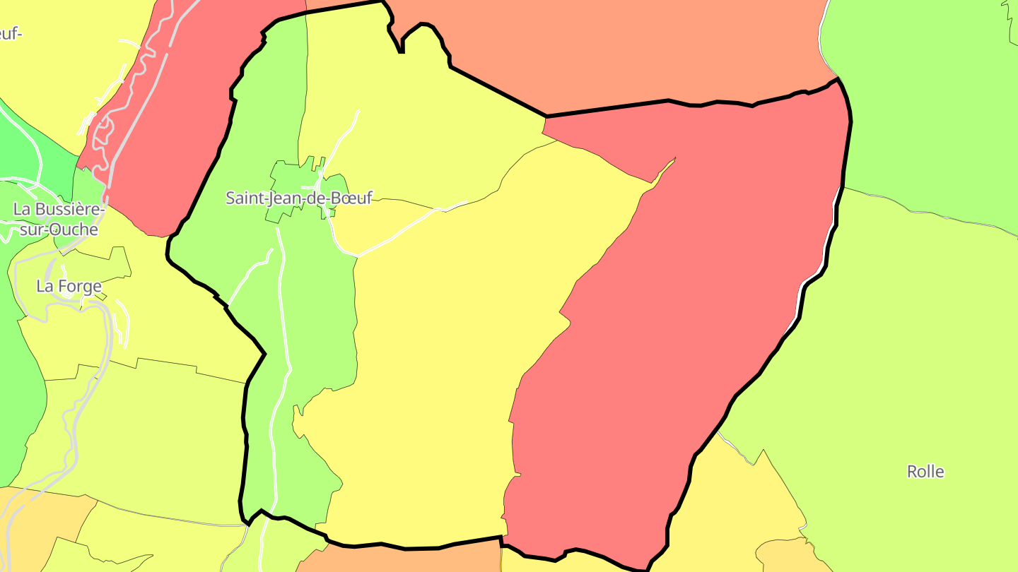 Carte des prix de l'immobilier Saint-Jean-de-Bœuf