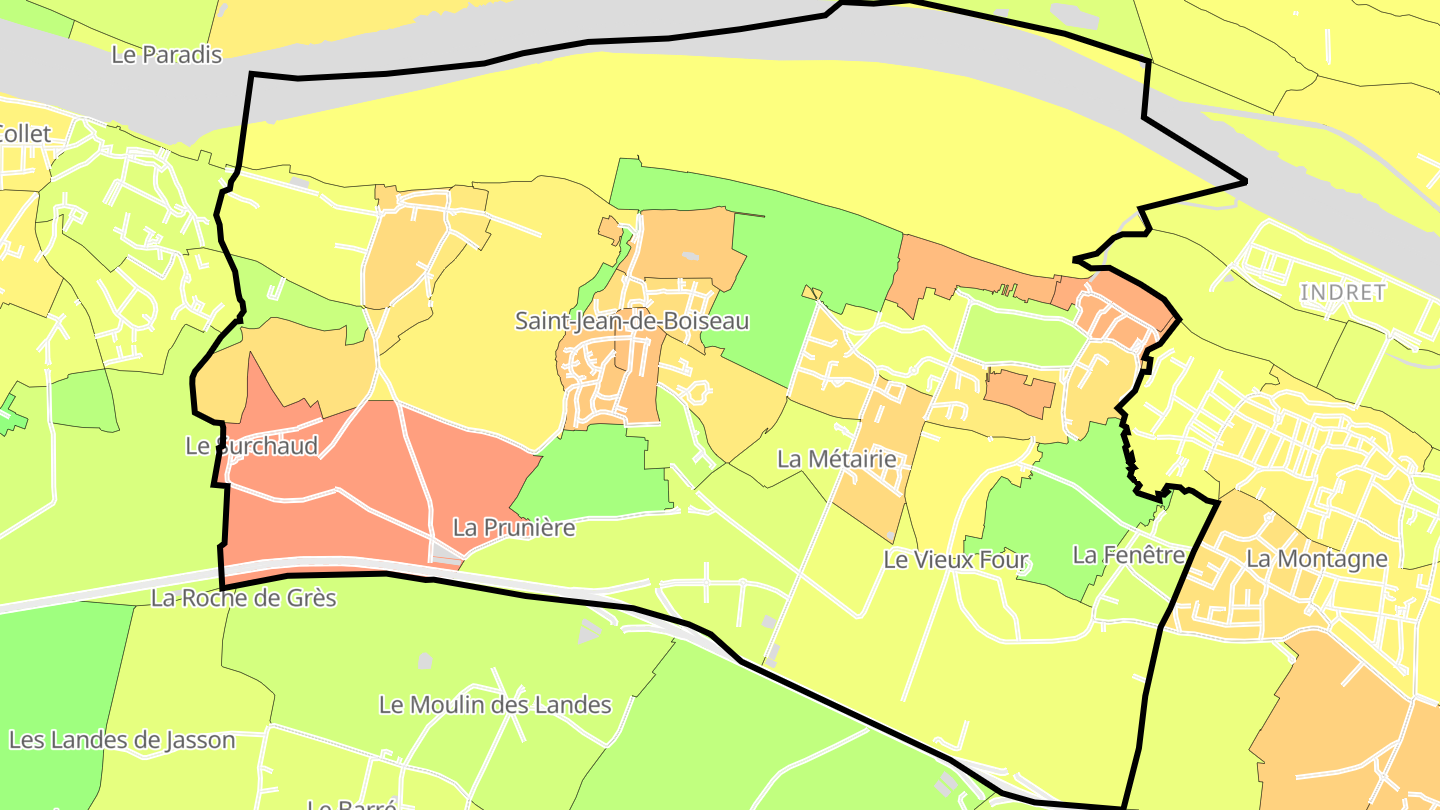 Carte des prix de l'immobilier Saint-Jean-de-Boiseau