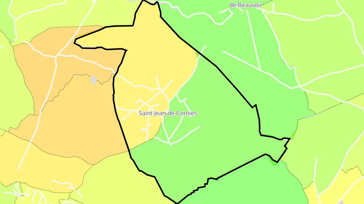 Carte des prix de l'immobilier Saint-Jean-de-Cornies
