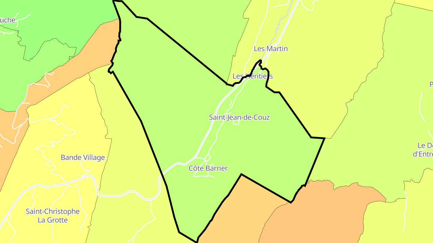 Carte des prix de l'immobilier Saint-Jean-de-Couz