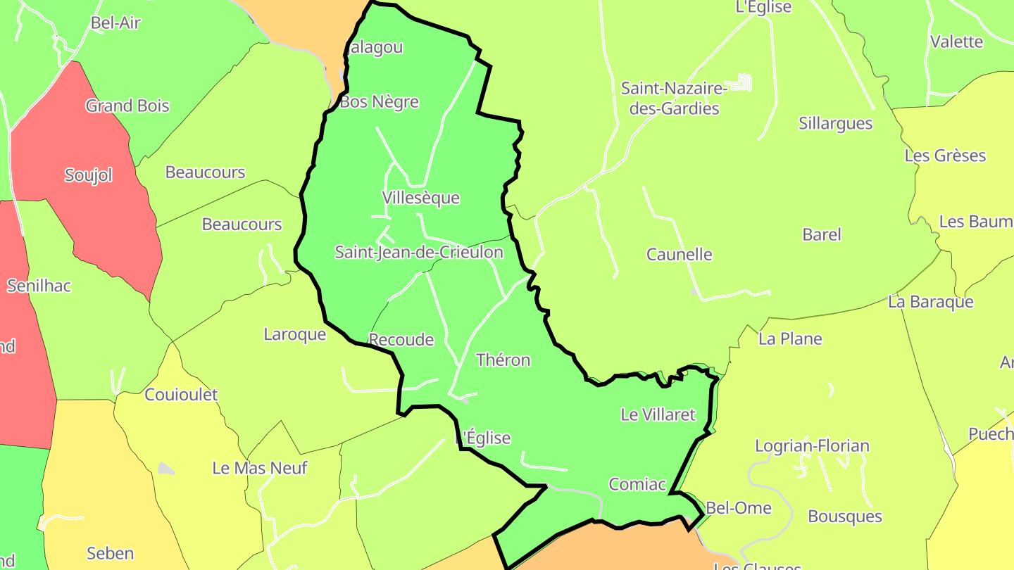 Carte des prix de l'immobilier Saint-Jean-de-Crieulon