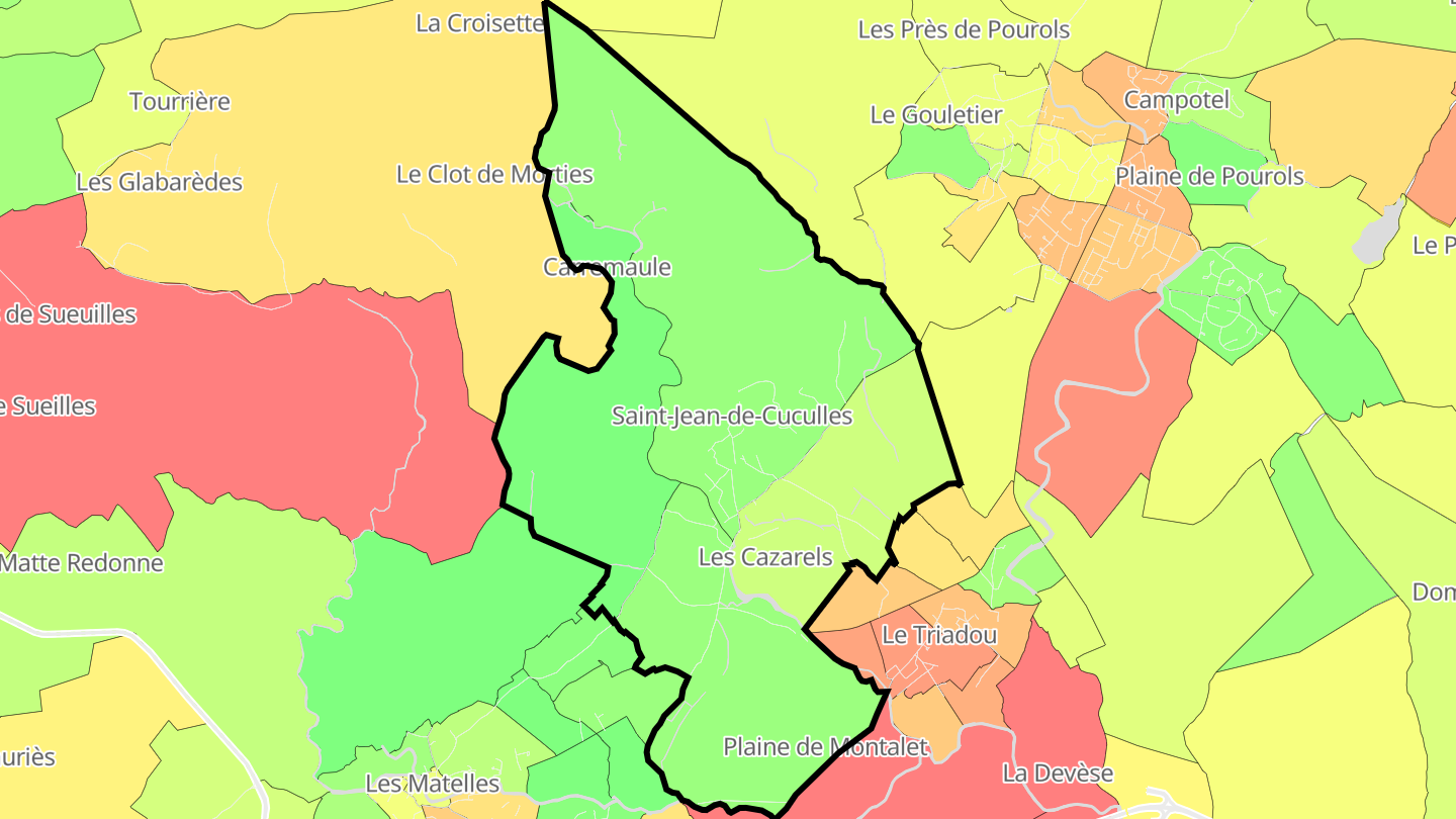 Carte des prix de l'immobilier Saint-Jean-de-Cuculles