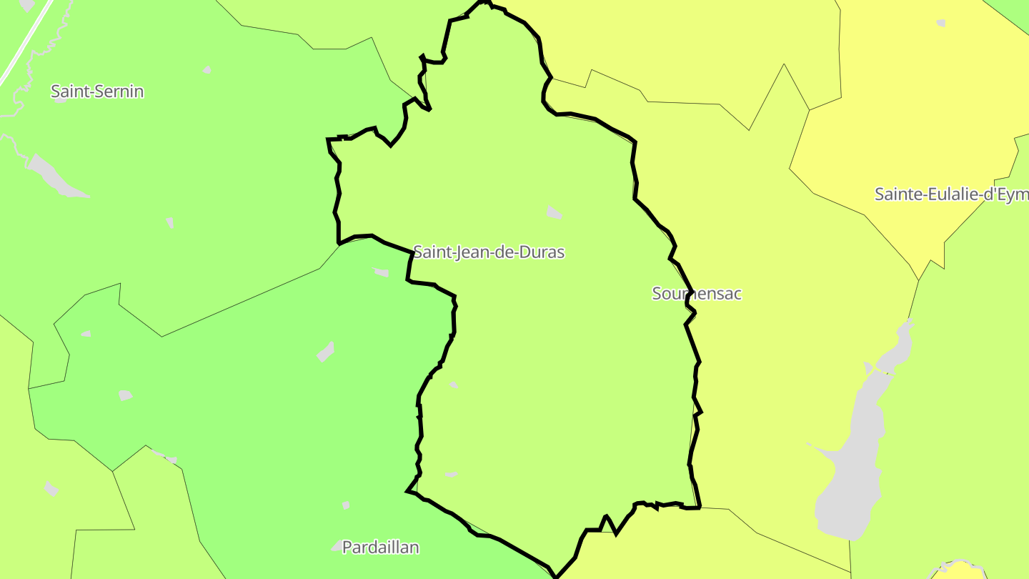 Carte des prix de l'immobilier Saint-Jean-de-Duras