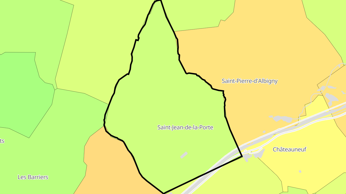 Carte des prix de l'immobilier Saint-Jean-de-la-Porte
