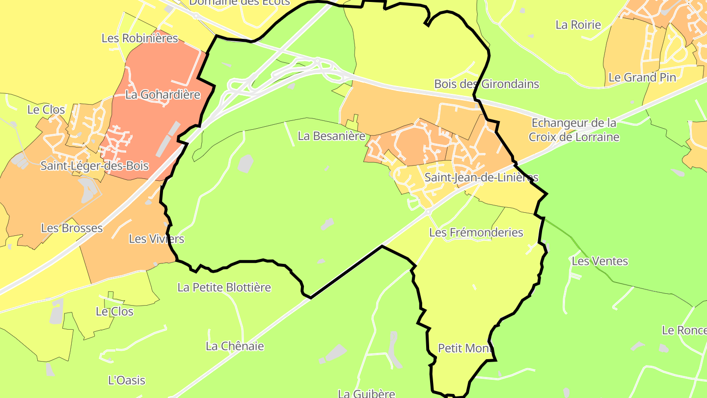 Carte des prix de l'immobilier Saint-Jean-de-Linières