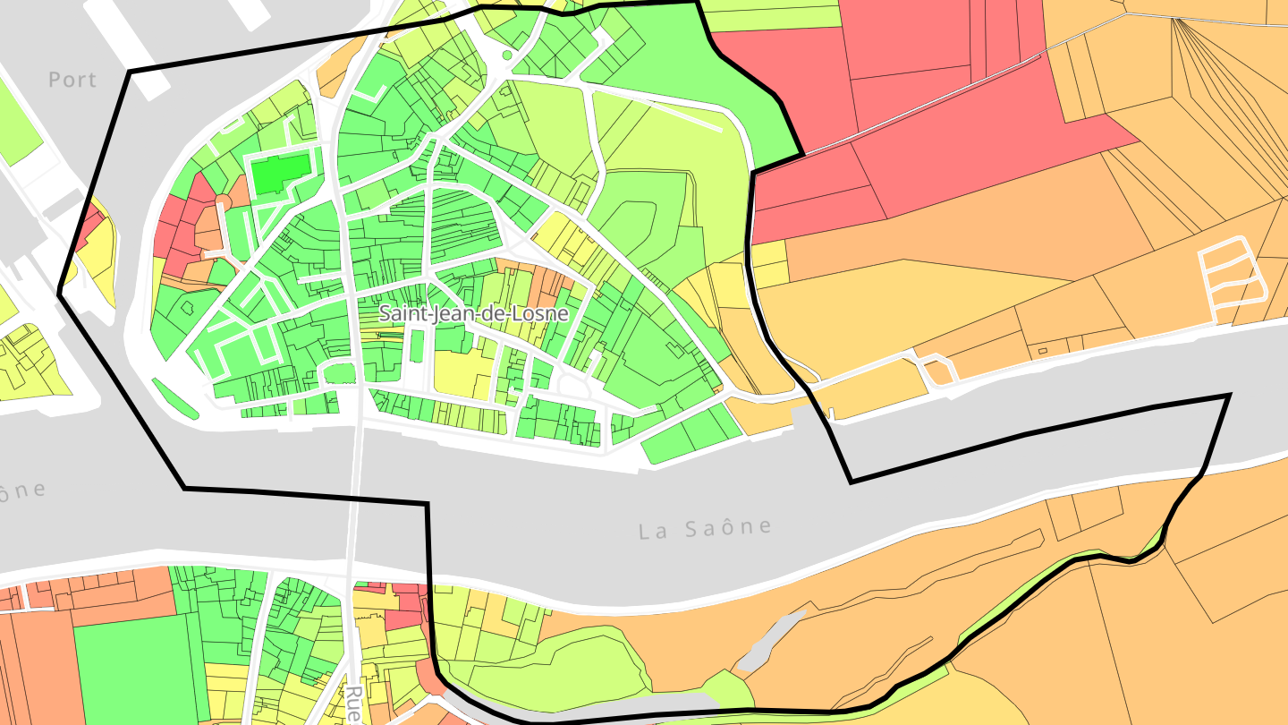 Carte des prix de l'immobilier Saint-Jean-de-Losne