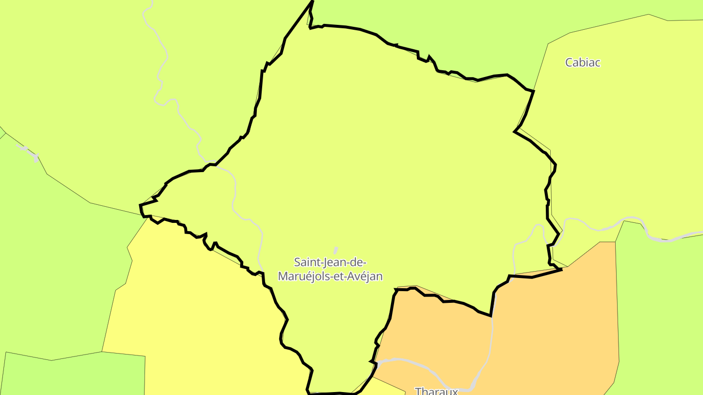 Carte des prix de l'immobilier Saint-Jean-de-Maruéjols-et-Avéjan