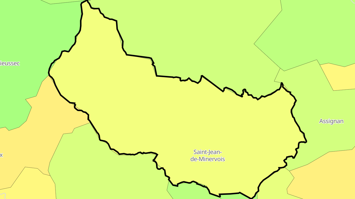 Carte des prix de l'immobilier Saint-Jean-de-Minervois