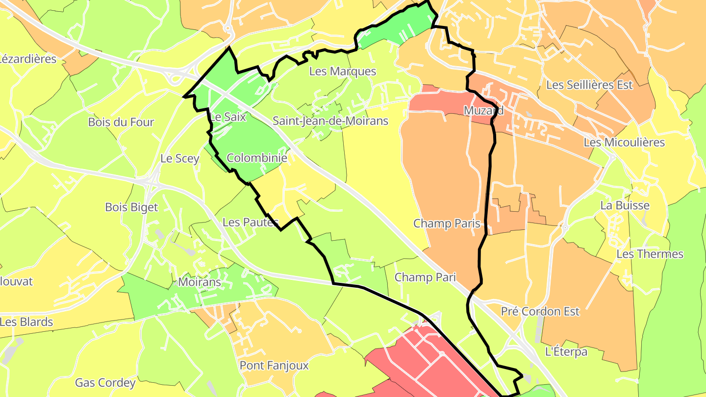 Carte des prix de l'immobilier Saint-Jean-de-Moirans
