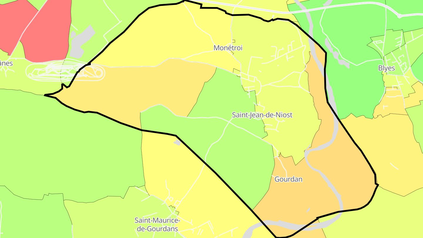 Carte des prix de l'immobilier Saint-Jean-de-Niost
