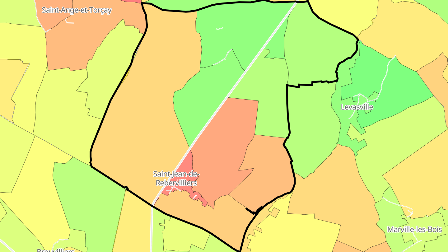 Carte des prix de l'immobilier Saint-Jean-de-Rebervilliers
