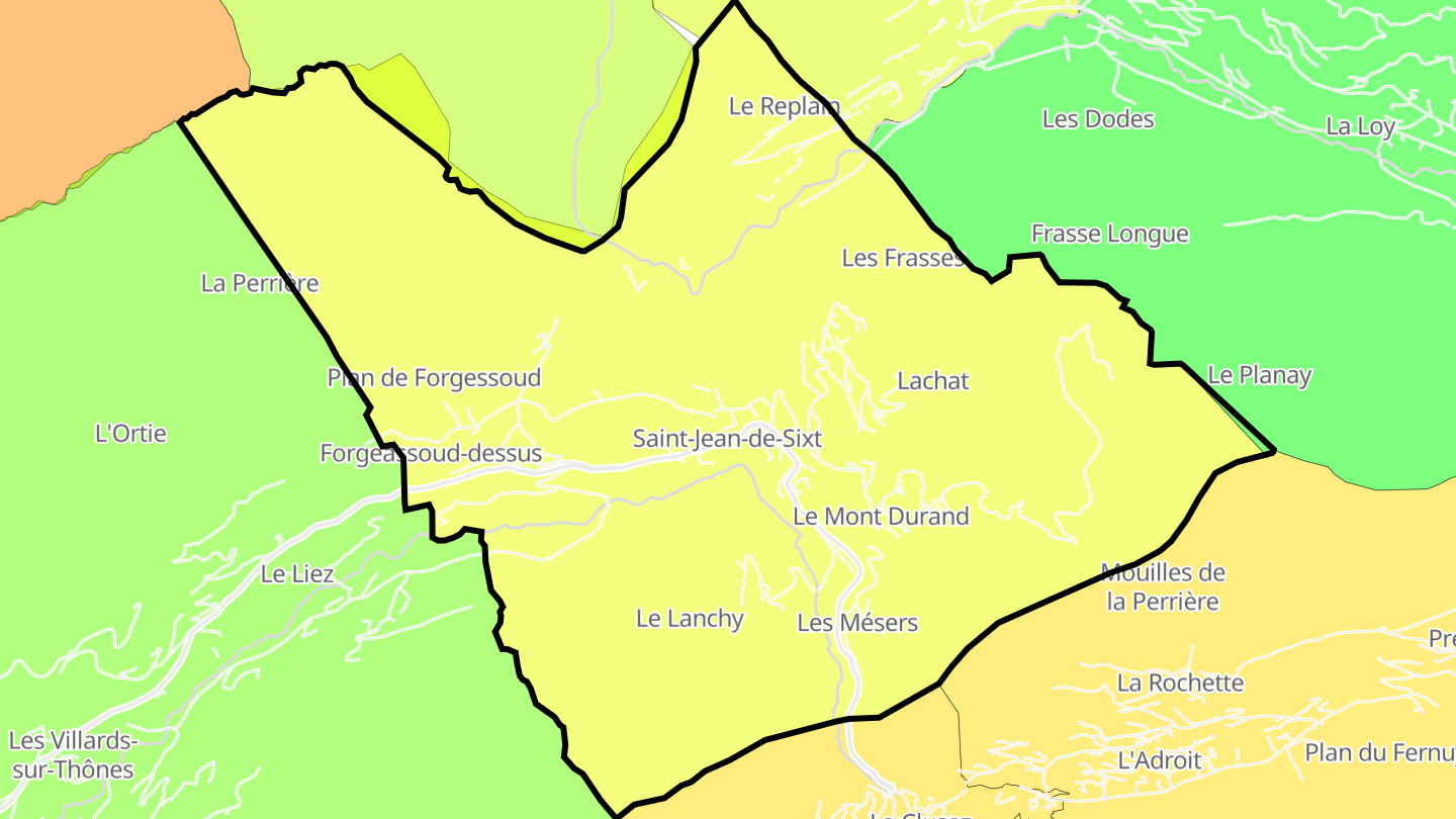 Carte des prix de l'immobilier Saint-Jean-de-Sixt