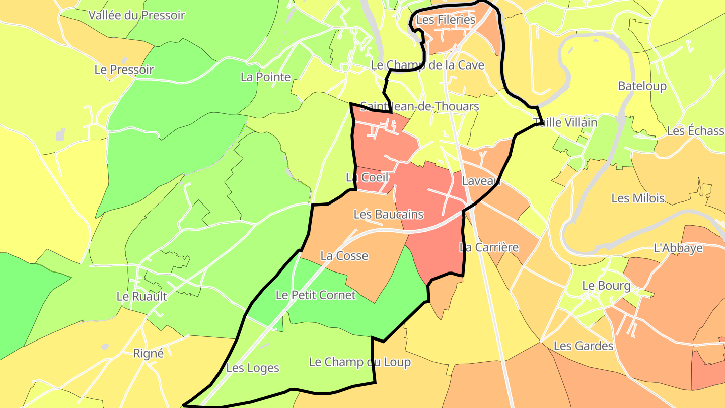 Carte des prix de l'immobilier Saint-Jean-de-Thouars