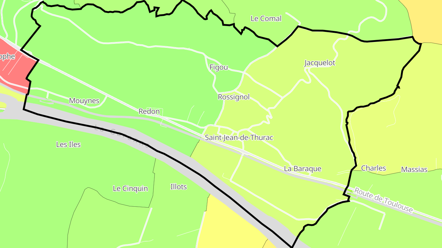 Carte des prix de l'immobilier Saint-Jean-de-Thurac