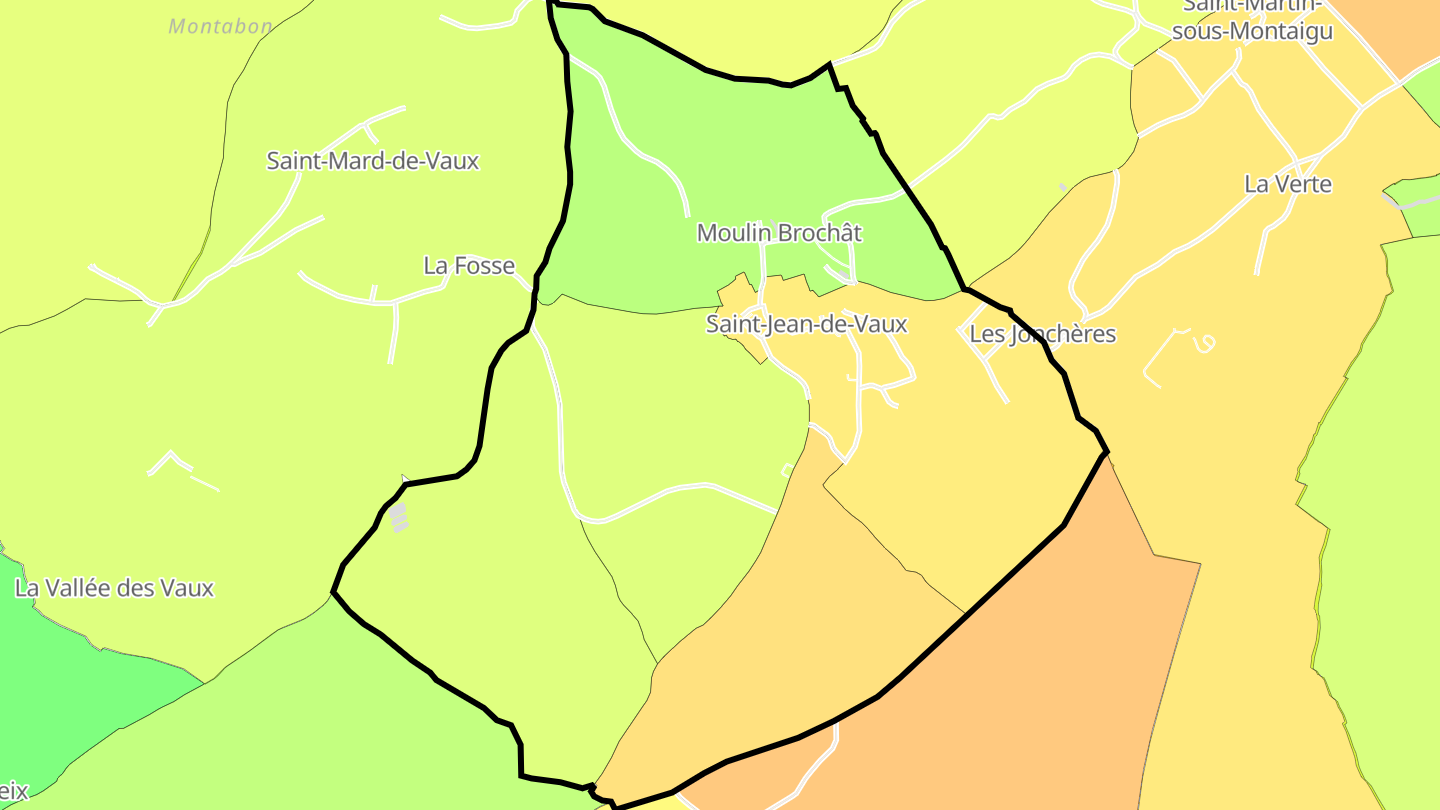 Carte des prix de l'immobilier Saint-Jean-de-Vaux